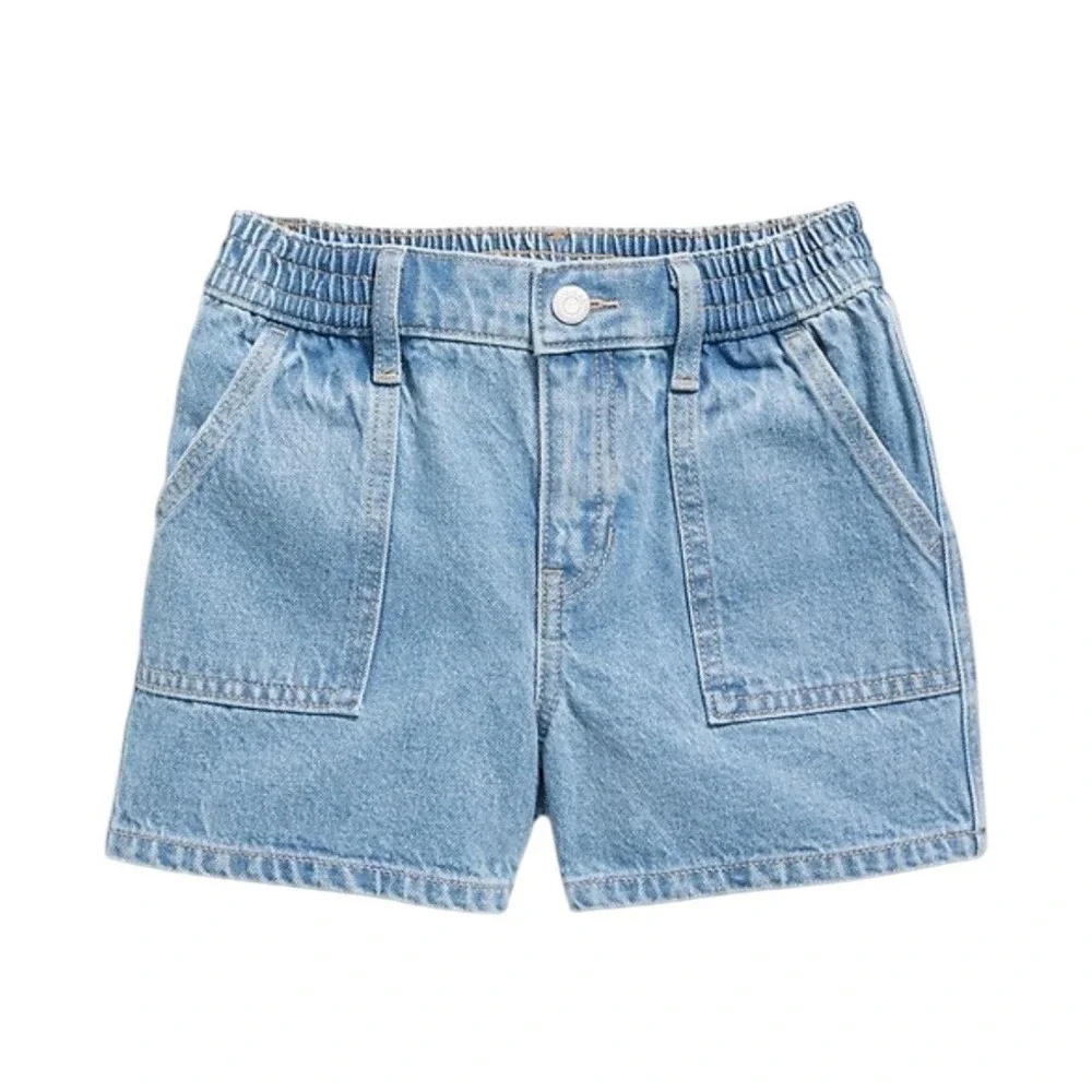 Old Navy Utility Jean Shorts Girls XL 14-16 Light Wash Elastic High Waisted